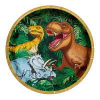 Assiettes dinosaures sauvages de 23 cm - 6 unités