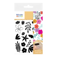 Timbres acryliques de fleurs et feuilles - Artemio