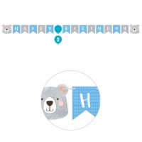 Guirlande d'Ours Baby Joyeux Anniversaire de 1,92 m