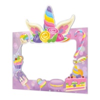 Cadre pour photocall de Licorne de 80 x 60 cm