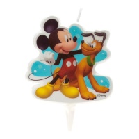 Bougie 2D de Mickey Mouse et Pluto de 7,5 cm - Dekora