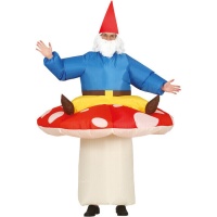 Costume gonflable de gnome champignon pour adultes