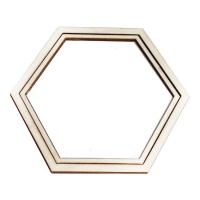 Cadre hexagonal pour broder en bois de 16 x 18,5 cm - Casasol