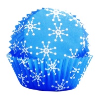 Mini capsules pour cupcakes flocons de neige - PME - 100 unités