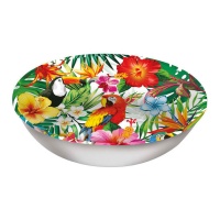 Bol rond de 32 cm en plastique avec paysage tropical