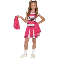 Costume de pom-pom girl rose pour fille