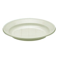 Assiettes en plastique crème de 20,5 cm - 12 unités