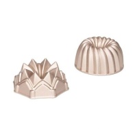 Moules Bundt en aluminium en formes pointue et arrondie de 10 cm - Patisse - 2 unités