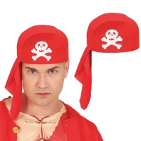 Chapeau de pirate en forme de foulard rouge