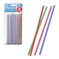 Pailles en plastique de 19,70 cm colorées - Meilleurs Produits - 20 unités