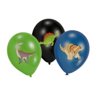 Ballons en latex de Dinosaures Préhistoriques de 27,5 cm - Amscan - 6 unités