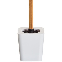 Porte-brosse blanc en bambou