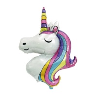 Ballon de tête de licorne multicolore de 1,12 m