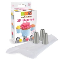 Kit de poches jetables avec douilles en acier pour fleurs - Scrapcooking - 6 unités