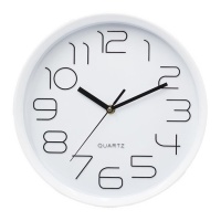 Horloge murale blanche avec grands chiffres de 28 cm - DCasa