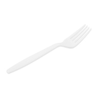 Fourchettes en plastique blanc de 18,5 cm - 12 unités