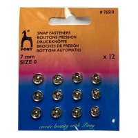 Boutons-pression de 0,7 cm nickelé - Pony - 12 paires