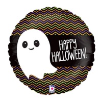 Happy Halloween Fantôme Ballon rond 35 x 35 cm - Grabo