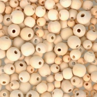 Perles en bois assorties de 0,8 à 1,5 cm - 350 unités