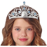 Couronne de princesse avec pierres bleues pour enfants