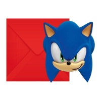 Invitations de Sonic The Hedgehog - 6 unités