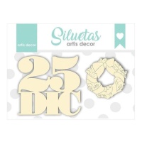 Carton bois du 25 décembre - Artis decor - 2 unités