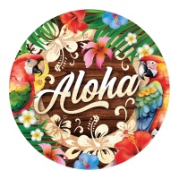 Assiettes Tropical Aloha de 23 cm - 6 unités