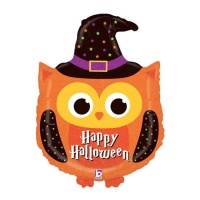 Ballon Hibou Happy Halloween de 49 x 64 cm - Grabo