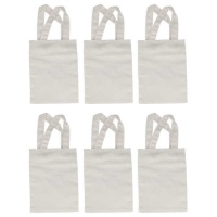 Sacs en toile mini blancs de 7,5 x 10 - 6 unités