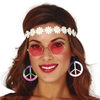 Ensemble hippie avec bandeau, boucles d'oreilles et lunettes