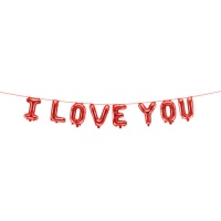 Ballon lettres I Love You rouge de 260x40 cm - Partydeco