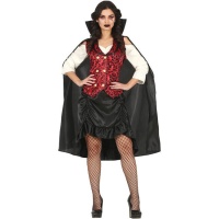 Costume de vampire classique avec cape pour femme