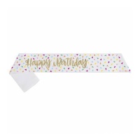 Bande Happy Birthday avec triangles colorés 10 x 79 cm