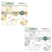 Kit de papiers scrapbooking Jungle effet métallisé - Artemio - 30 feuilles