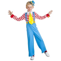 Costume de clown bleu et rouge pour enfant