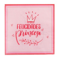 Serviettes Félicitations Princesse 16,5 x 16,5 cm - 12 unités