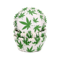 Capsules pour cupcakes à motif de feuilles de marijuana - House of Marie - 50 unités