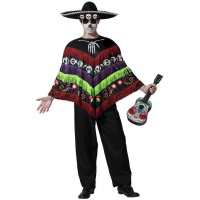 Poncho Squelette Catrina pour adultes