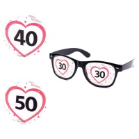 Lunettes d'anniversaire avec numéro sur verre