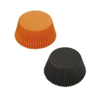 Caissettes pour cupcakes orange et noir - Décorer - 75 unités