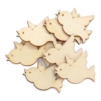 Figurines en bois d'oiseaux de 5 cm - 8 unités