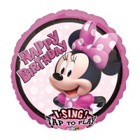 Ballon Minnie Mouse avec musique de Joyeux Anniversaire de 71 cm - Anagram