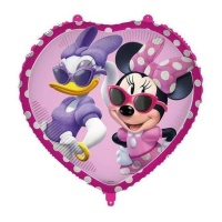 Ballon Minnie et Daisy en forme de coeur de 46 cm - Procos