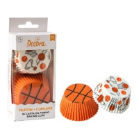 Coussinets pour cupcakes de basketball - Décorer - 36 unités