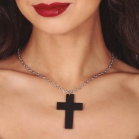 Collier croix noire de 6 cm