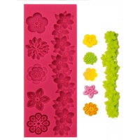 Moule en silicone avec motifs de fleurs de 16 x 6 x 0,8 cm - Scrapcooking