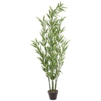 Plante artificielle bambou avec pot noir de 1,60 m