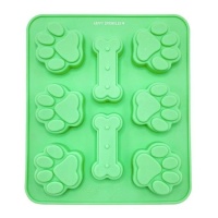 Moule en silicone pour empreintes de pattes d'animaux 18 x 15,5 cm - Happy Sprinkles - 8 cavités