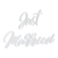 Patch thermocollant Just Married blanc