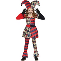 Costume d'arlequin maléfique pour fille